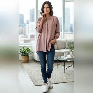 Cos Crinkled Draped Shirt US M